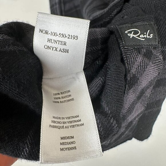 Rails Black Plaid Button down Shirt - Picture 5 of 7